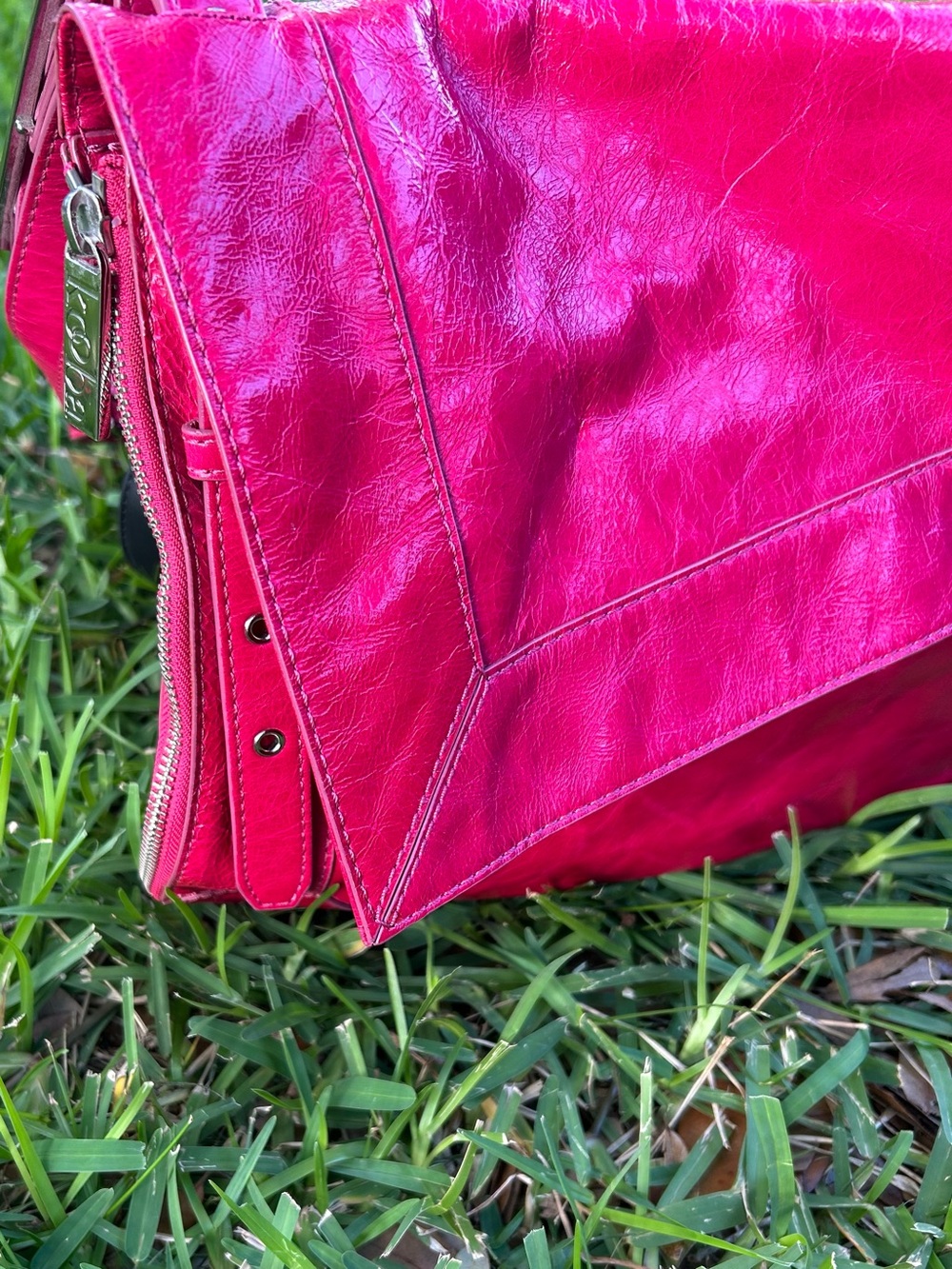 Kooba Fuchsia Leather Messenger Bag - Picture 5 of 12